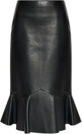 Fendi Nappa Leren Rok - Dames - Leren & Su&egrave;de rokken - Zwart - 2XS - Leer - Rokken