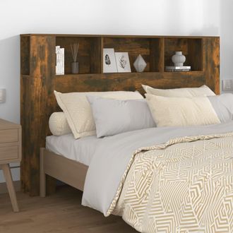 vidaXL Mueble Cabecero Color Roble Ahumado 160x18,5x104,5 Cm Vidaxl