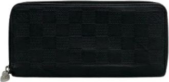 Louis Vuitton Pre-owned Zippy Wallet Vertical Damier Infini Leather Long Wallet - Dames - Vintage Accessoires - Zwart - ONE Size - Leer - Vintage