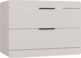Topeshop Terra 80 2s Mueble Bajo Lavabo, Suspendido, Cachemire, 2 Cajones, 80x58x45 Cm