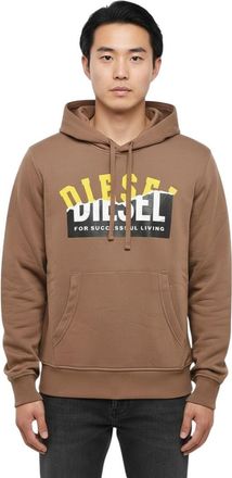 Diesel Brown Graphic Logo Hoodie