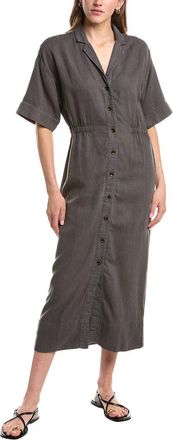 Faherty Topanga Drape Linen-Blend Shirtdress