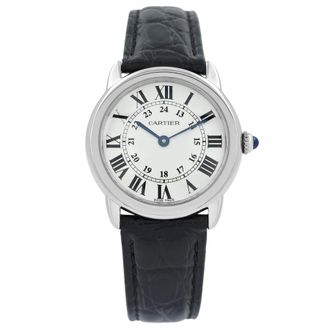 Cartier Pre-owned Cartier Ronde Solo De Cartier Silver Opaline Dial Ladies Watch W6700155