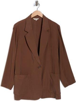 Max Studio Oversize Brushed Twill Blazer in Acorn at Nordstrom Rack, Size 1X