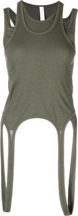 Dion Lee cut-out detail tank top - women - Cotton/Elastane - M - Green
