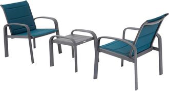 Hesperide Hesperide - Conjunto De Muebles De Jard&iacute;n Duo Elyn Azul Pato Y Grafito - 2 Plazas - Hesp&eacute;ride