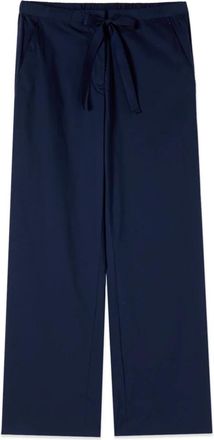 Oltre Palazzo Broeken in Poplin - Dames - Wijde Broeken - Blauw - S - Katoen - Broeken