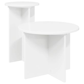 vidaXL Conjunto De Mesas Auxiliares 2 Pcs Madera De Ingenier&iacute;a Vidaxl