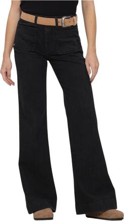 7 For All Mankind Modern Dojo Heavy Rain With Patch Pockets - Dames - Loose Fit Jeans - Zwart - W31 - Jeans