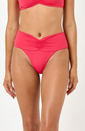 L*Space Bardot Ruched Bikini Bottoms in Pout at Nordstrom, Size X-Small