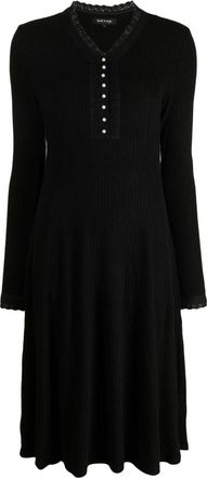 Tout à Coup ribbed V-neck midi dress - women - Polyamide/Viscose/Polyester/Elastane - S - Black