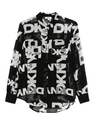 DKNY button-down logo-print shirt - Black