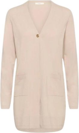 Inwear Klassiek Vest met Zakken aan de Voorkant - Dames - Vesten - Beige - M - Polyester - Truien & Vesten