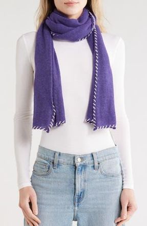 Portolano Whipstitch Trim Scarf in Aubergine at Nordstrom Rack