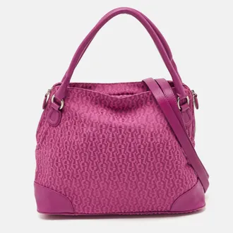Aigner Pink Canvas And Leather Totes Bag