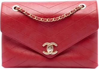 Chanel Pre-owned Crossbody Bag - Dames - Vintage Schoudertas - Rood - ONE Size - Leer - Vintage