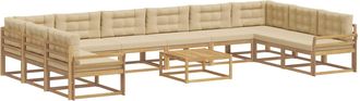 vidaXL Conjunto De Sof&aacute;s De Exterior 11 Uds. Y Beige Vidaxl