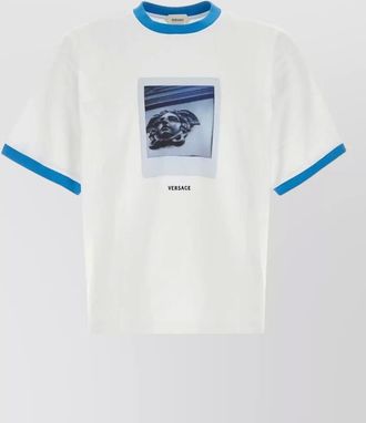 Versace ribbed crew-neck short-sleeve printed t-shirt