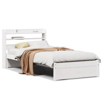 Berkfield Home Bed Frame with Headboard without Mattress White 75x190 cm Small Single
