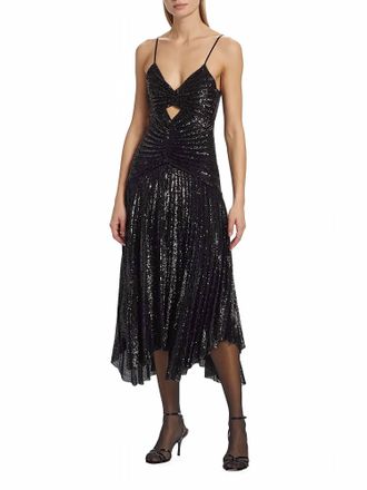 A.L.C. Lou Sequin Midi Dress In Black