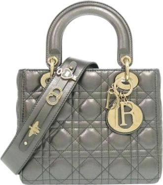 Dior Pre-owned Lady Dior - Dames - Vintage Handtas - Grijs - ONE Size - Leer - Vintage