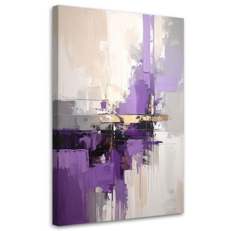 Feeby Cuadro En Lienzo, Abstracci&oacute;n Violeta, 80x120