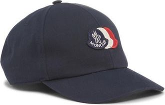 Moncler Logo Patch Adjustable Baseball Cap in Obsidian Blue at Nordstrom