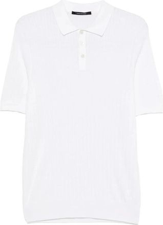 Tagliatore Kart Button Gebreide Polo - Heren - Ronde hals truien - Wit - 3XL - Katoen - Truien & Vesten