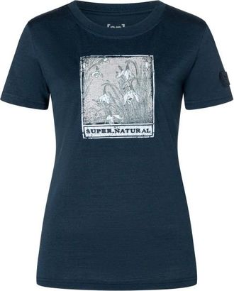 super.natural Snodrops Bio Jersey Tee Merinoshirt f&uuml;r Damen | blau/ various