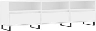 vidaXL Mueble De Tv Madera Contrachapada Blanco 150x30x44,5 Cm Vidaxl