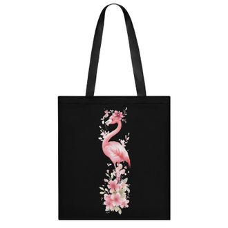 Generic Cute Flamingo with Bow Flowers Womens Tote Casual Shopping Bag Lightweight Shoulder Bags Hobos Handbag for Work Travel Daily 35x40cm