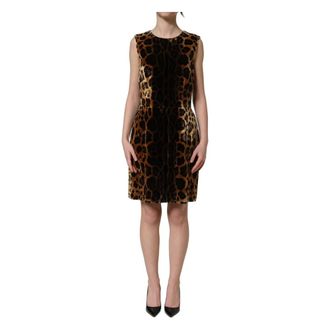 Dolce & Gabbana Sleeveless Sheath Mini Dress - female - Dolce & Gabbana - Short Dresses - Brown - XS - Dresses