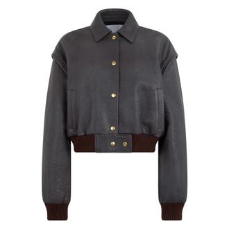 Halfboy Bomber Jet Set Jacket - female - HALFBOY - Leather Jackets - Brown - S - Jackets