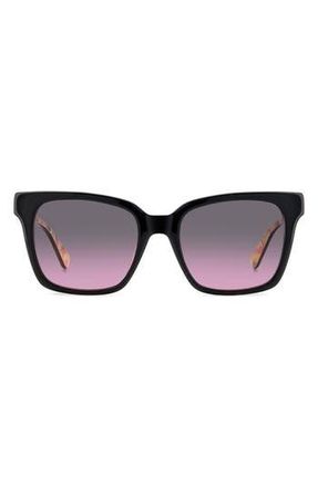 Kate Spade New York harlow gs 55mm gradient polarized square sunglasses in Black/Grey Shaded Pink at Nordstrom Rack