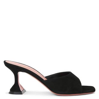 Amina Muaddi Lupita 70 Velvet Slipper Sandals, Brand Size 37.5 ( US Size 7.5 )