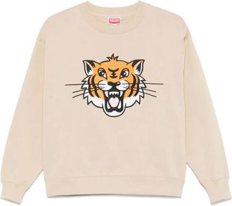 Kenzo Felpa con ricamo Happy Tiger - Toni neutri