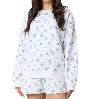 Vintage Havana Floral Ditsy Print Sweatshirt In White