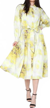 Gracia Floral Print Midi Dress In Yellow