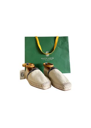Goyard Natural canvas & leather ankle strap espadrilles Size 40