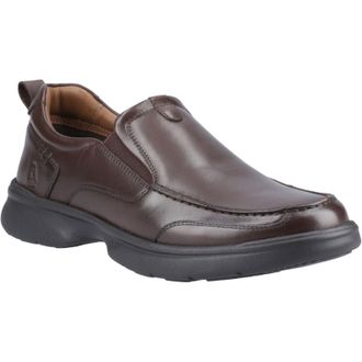 Hush Puppies Harold Leer Heren Bruine Slim Fit Instappers