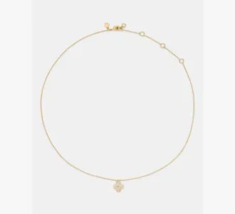 Kate Spade New York Womens Spade Flower Pave Mini Pendant Necklace in Beige