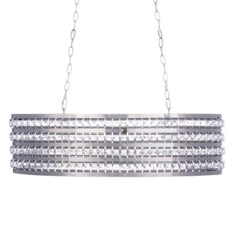 Beliani L&aacute;mpara De Techo Plateada 108 Cm Doble Luz Estilo Glam Cavone