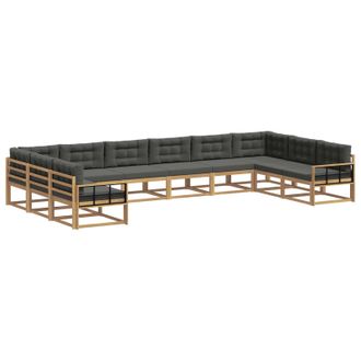 vidaXL Conjunto De Sof&aacute;s De Exterior 10 Uds. Blanco Y Antracita Vidaxl