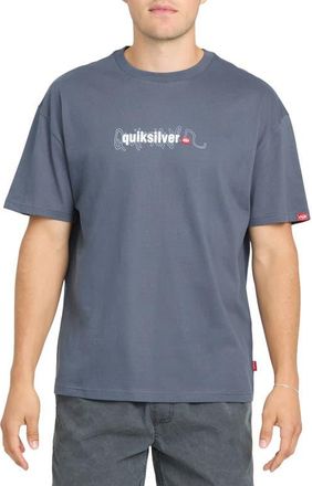 Quiksilver Young Guns Module Oversize Cotton T-Shirt in Vintage Indigo at Nordstrom, Size Xx-Large