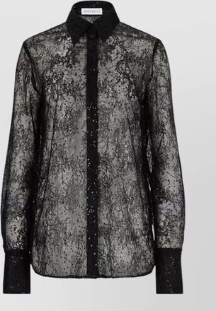 Nina Ricci lace sequin shirt long cuffed sleeves