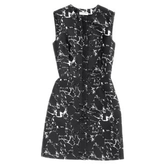 Balenciaga Balenciaga mini-jurk met jacquardprint in zwart katoen