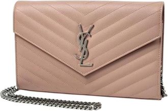 Saint Laurent Pre-owned Cross Body Bags, female, Pink, Size: ONE SIZE Pre-owned Leather Shoulder Bag