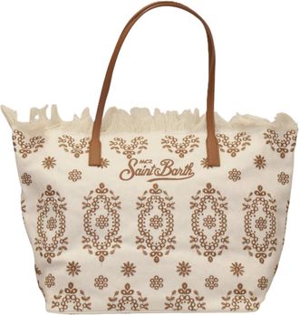 MC2 Saint Barth Spacious Tote Bag with Floral and Geometric Patterns