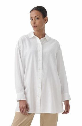 Pact Organic Cotton Sunset Lightweight Cotton Oversized Shirt in White at Nordstrom, Size Medium