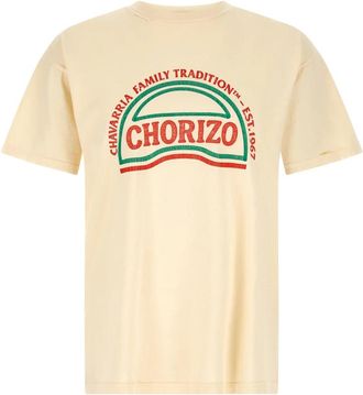Willy Chavarria Chorizo Easy Tee - Heren - T-shirts - Beige - XL - Katoen - Tops